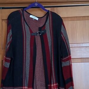 Red & Black plaid cardigan